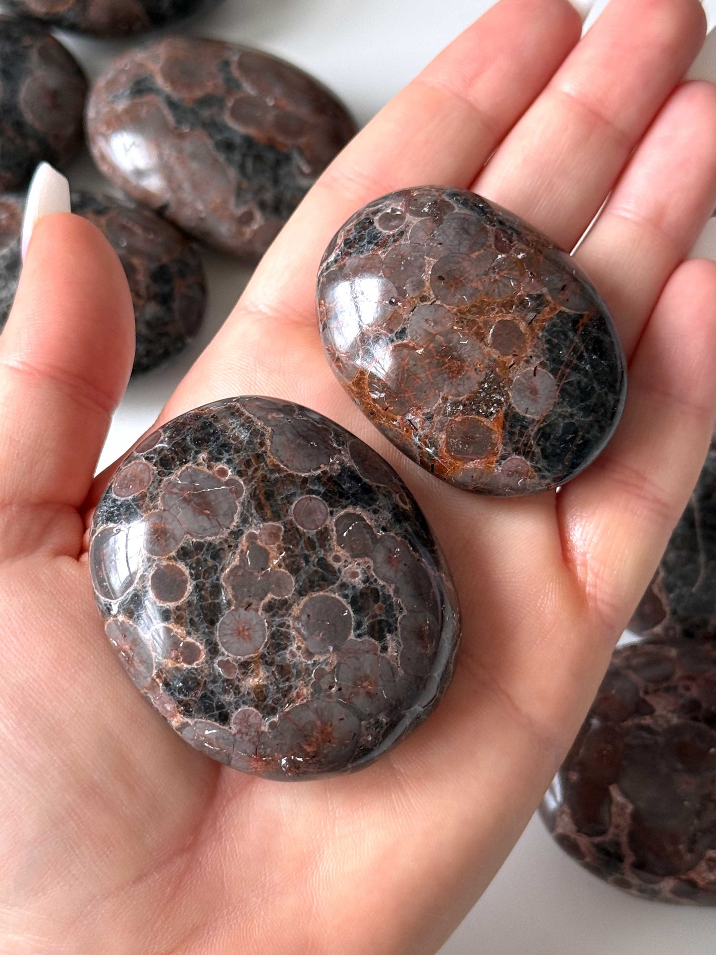Peanut Obsidian Palm Stone