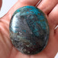 Chrysocolla with Hematite Palm Stone