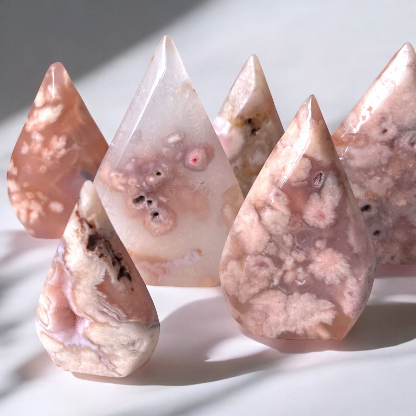 Pink Flower Agate Flame Point