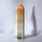Yellow Banded Calcite with Dendrite Tower