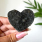 Black Amethyst Druzy Heart