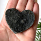 Black Amethyst Druzy Heart