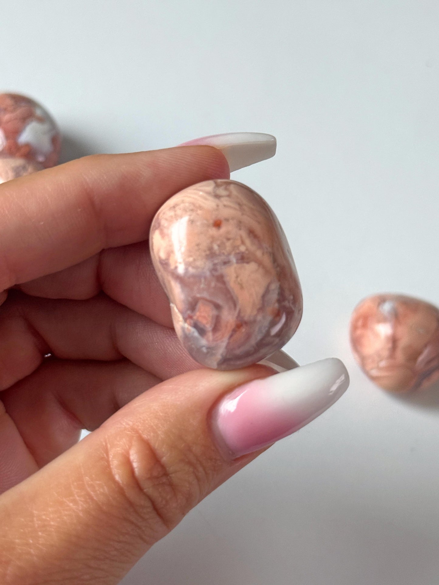 Pink Cotton Candy Agate Tumbled Stone