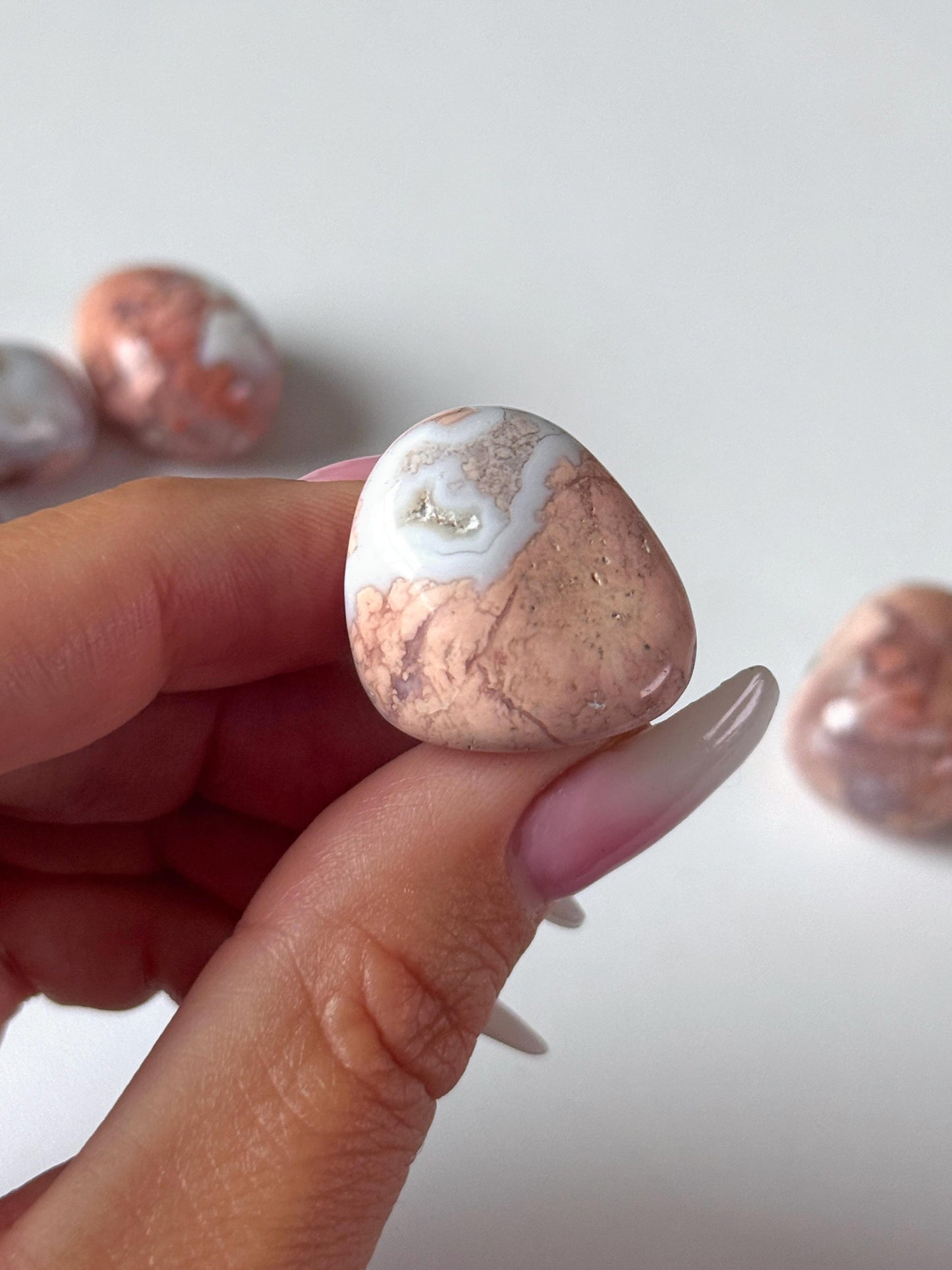 Pink Cotton Candy Agate Tumbled Stone