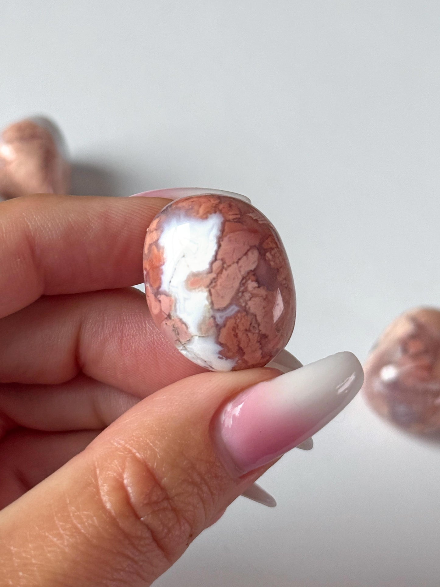 Pink Cotton Candy Agate Tumbled Stone