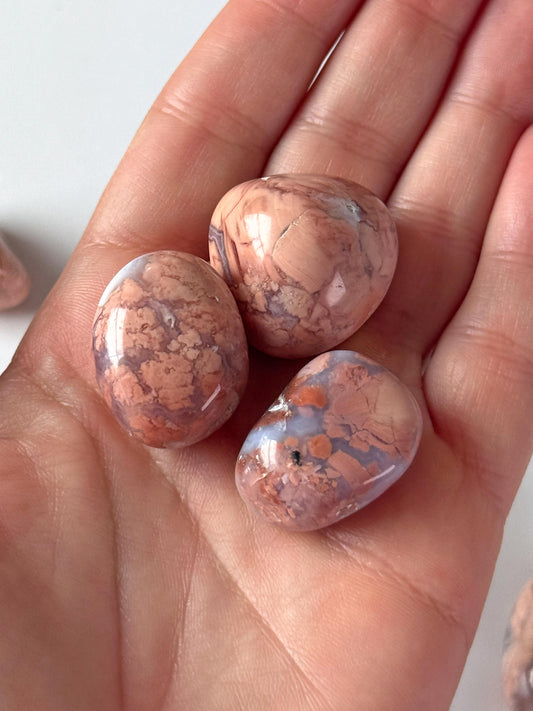 Pink Cotton Candy Agate Tumbled Stone