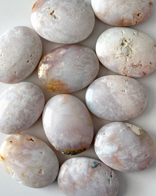 Pink Carnelian Palm Stone