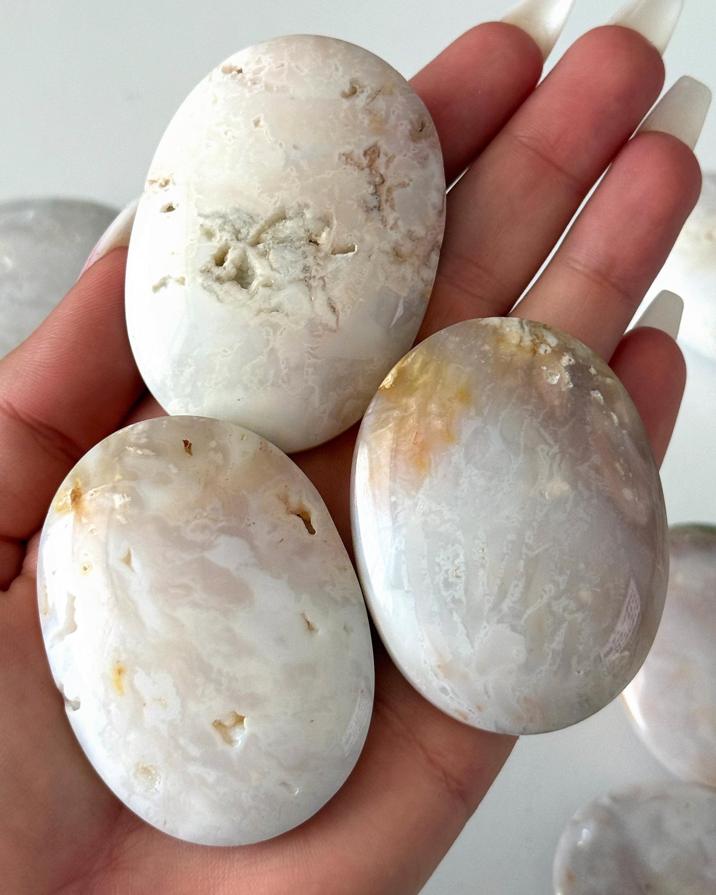 Pink Carnelian Palm Stone