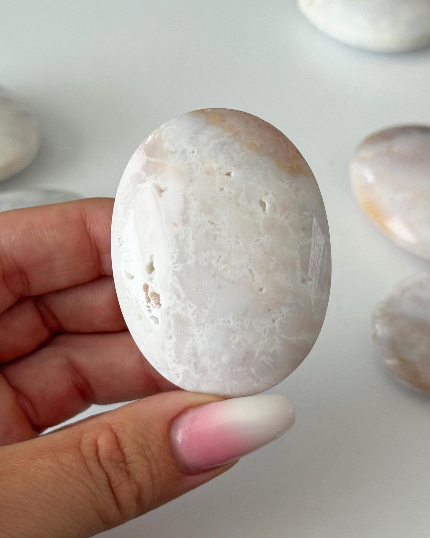 Pink Carnelian Palm Stone