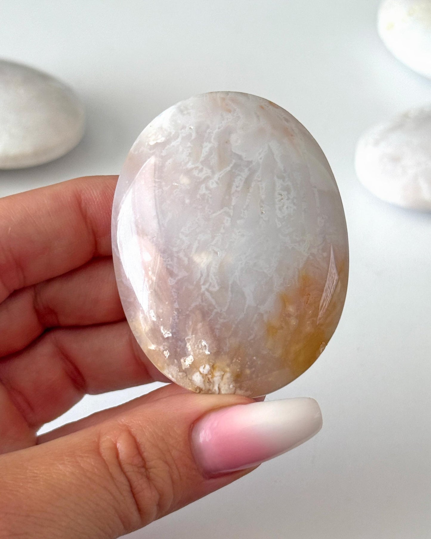 Pink Carnelian Palm Stone