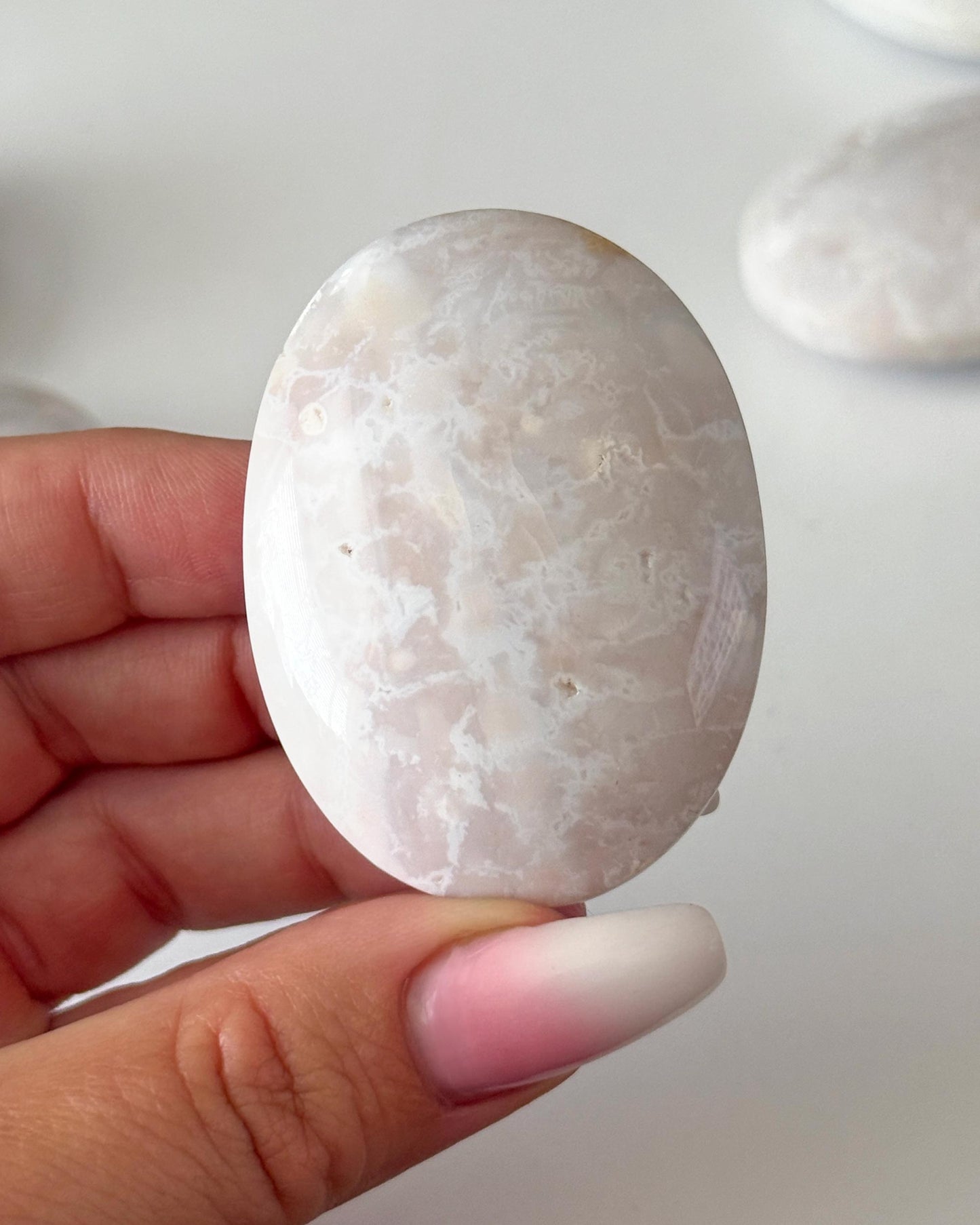 Pink Carnelian Palm Stone