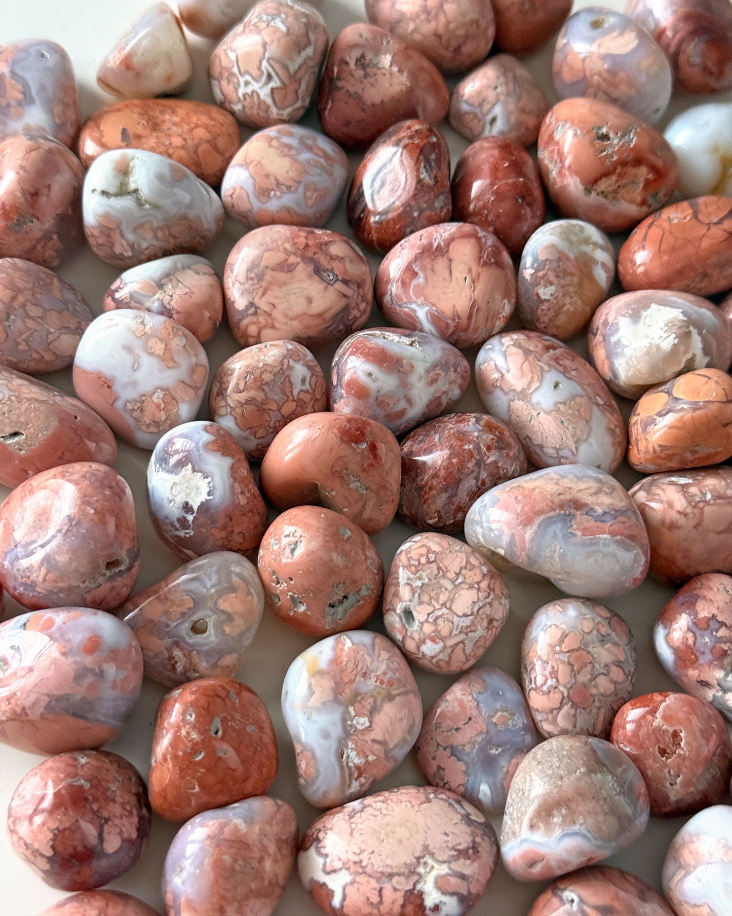 Pink Cotton Candy Agate Tumbled Stone
