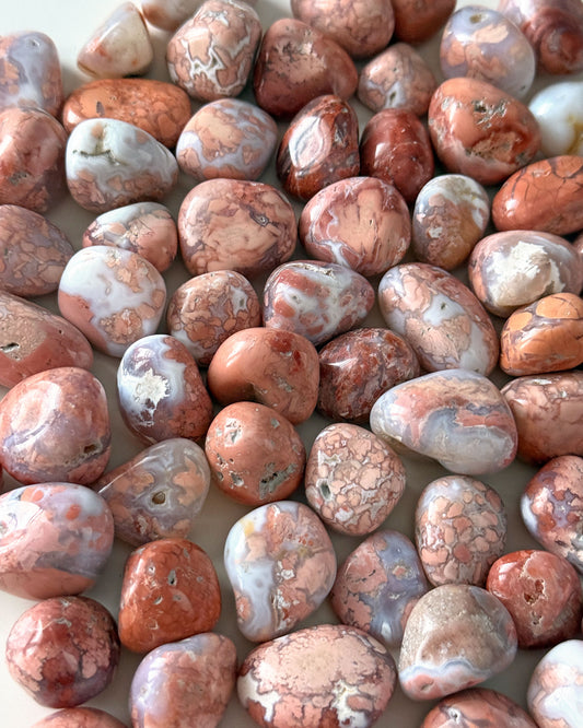 Pink Cotton Candy Agate Tumbled Stone