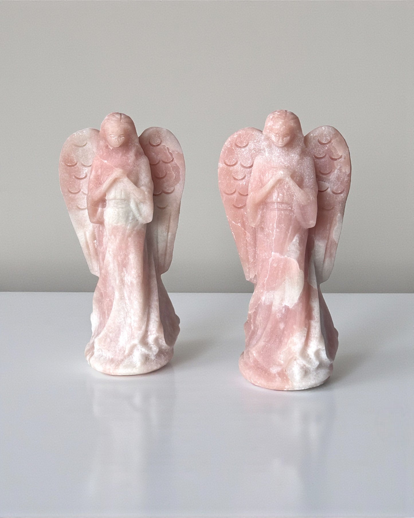 Pink Opal Angel Carving
