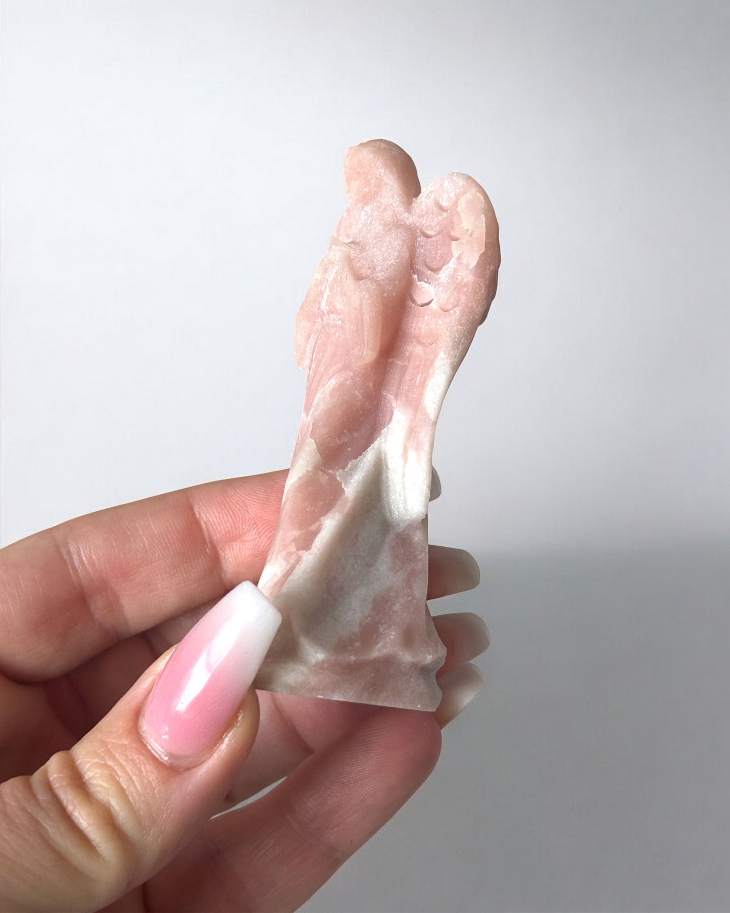 Pink Opal Angel Carving