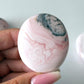 Pink Opal with Dendrite Palm Stone