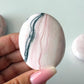 Pink Opal with Dendrite Palm Stone