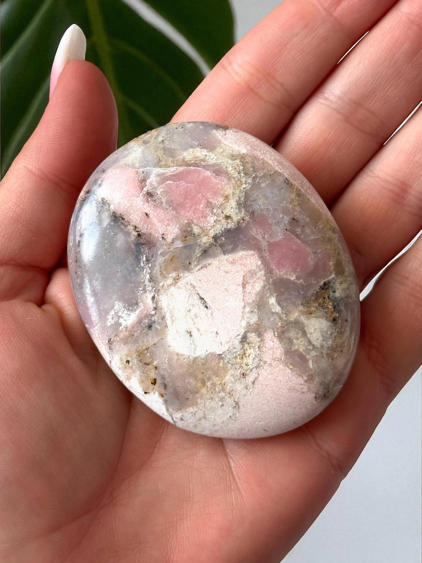 Pink Opal Palm Stone