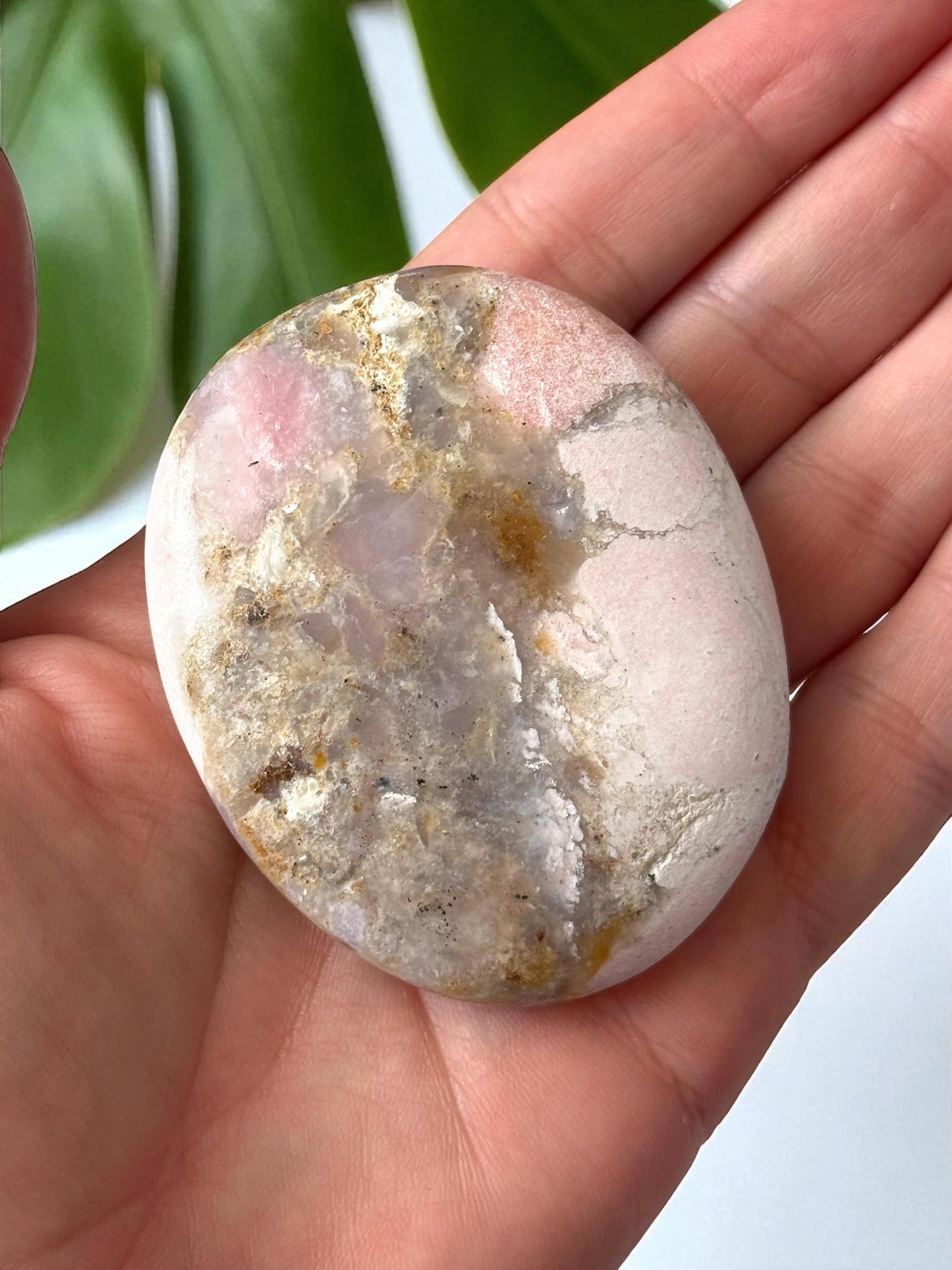 Pink Opal Palm Stone