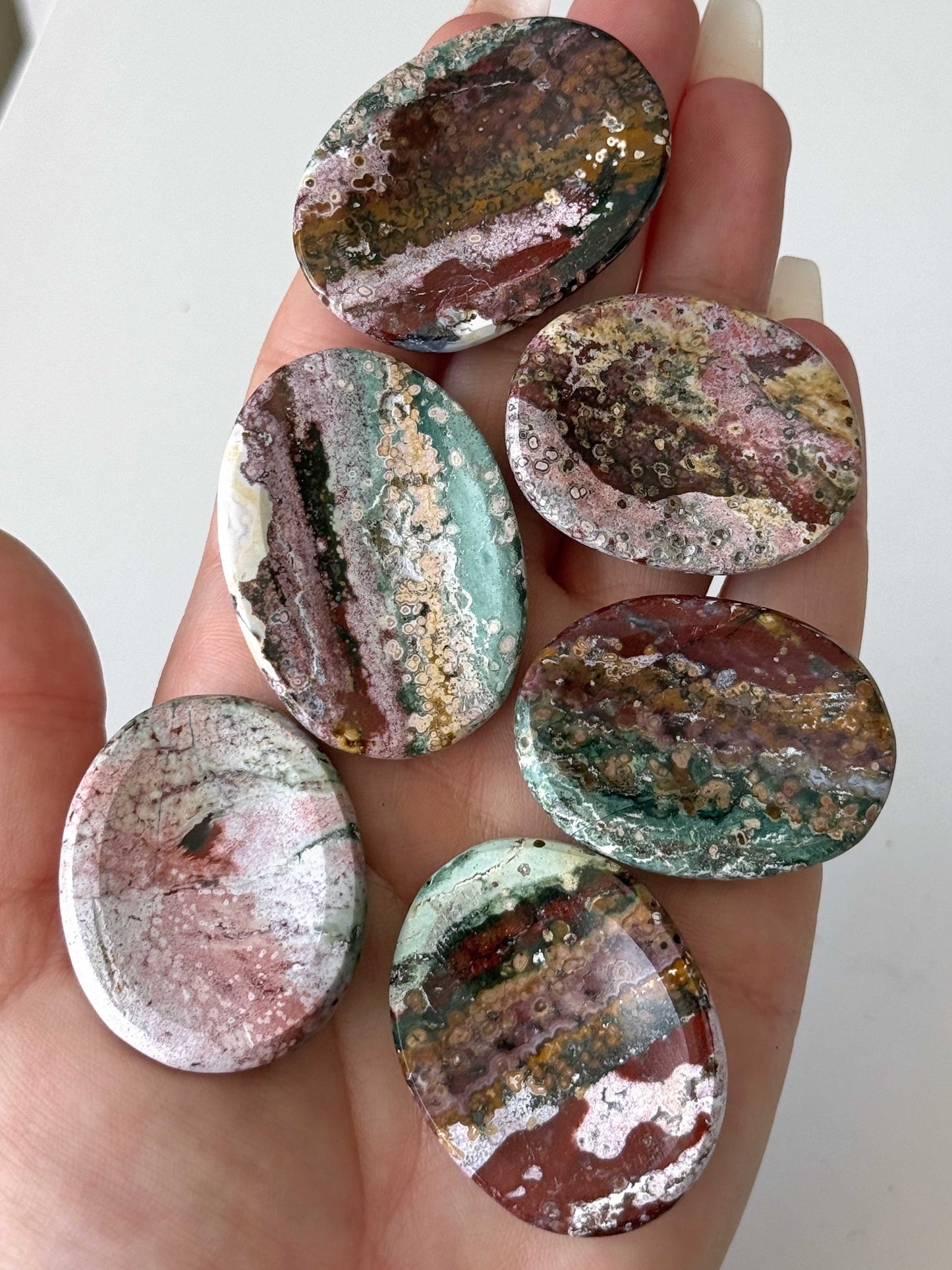 Pink Sea Jasper Worry Stone