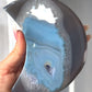 Agate Druzy Crescent Moon on Stand