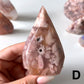 Pink Flower Agate Flame Point