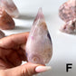 Pink Flower Agate Flame Point