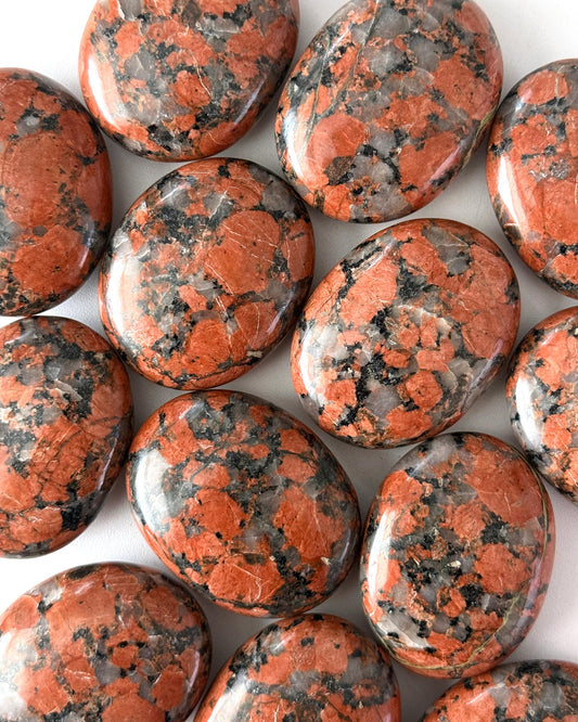 Plum Jasper Palm Stone