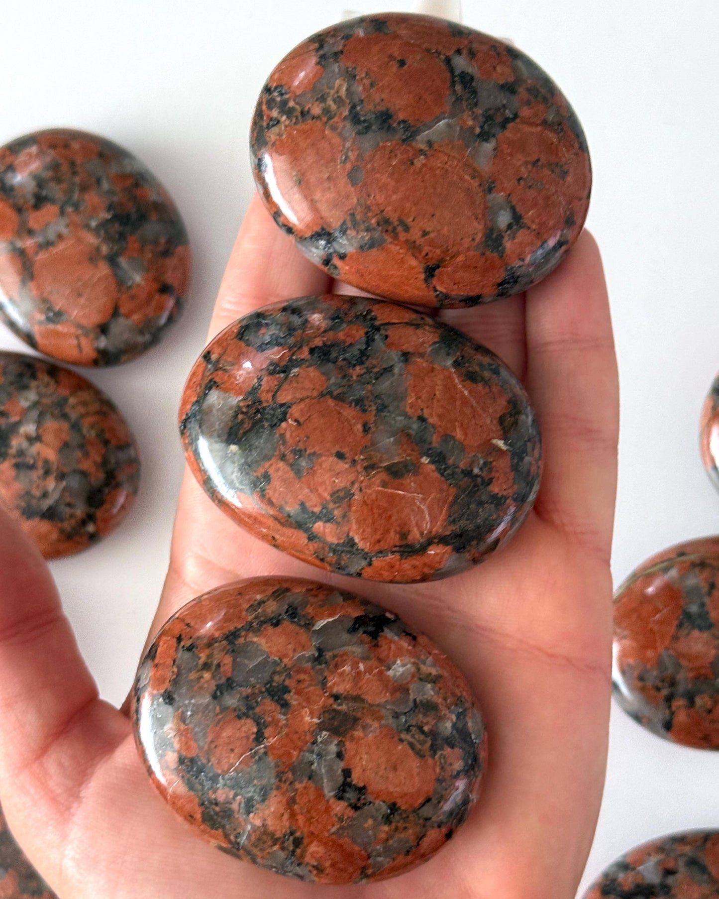 Plum Jasper Palm Stone