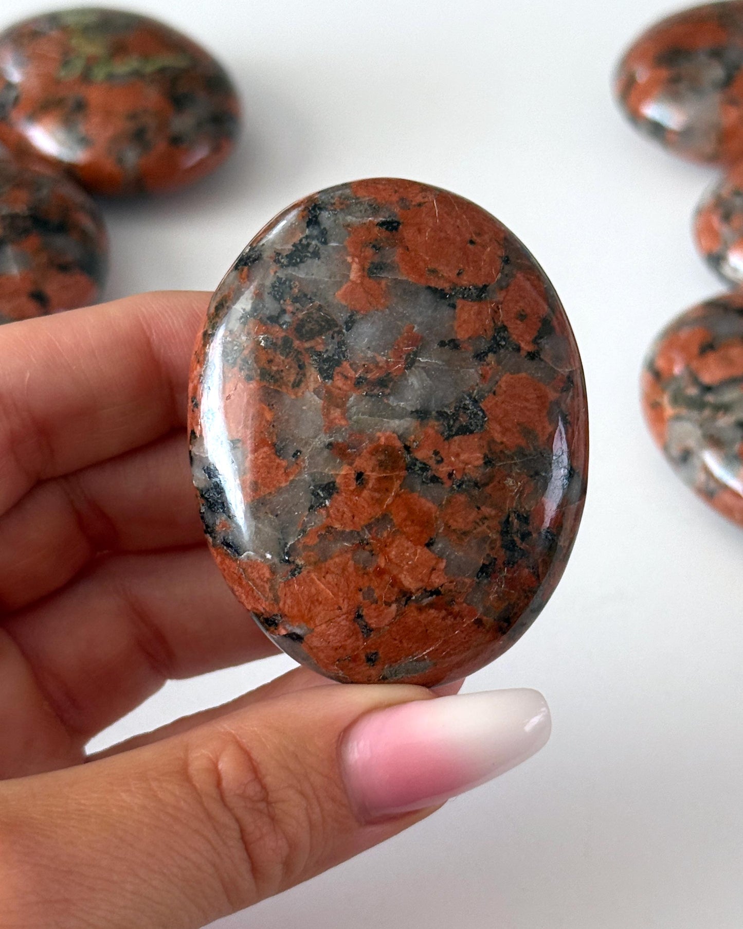 Plum Jasper Palm Stone