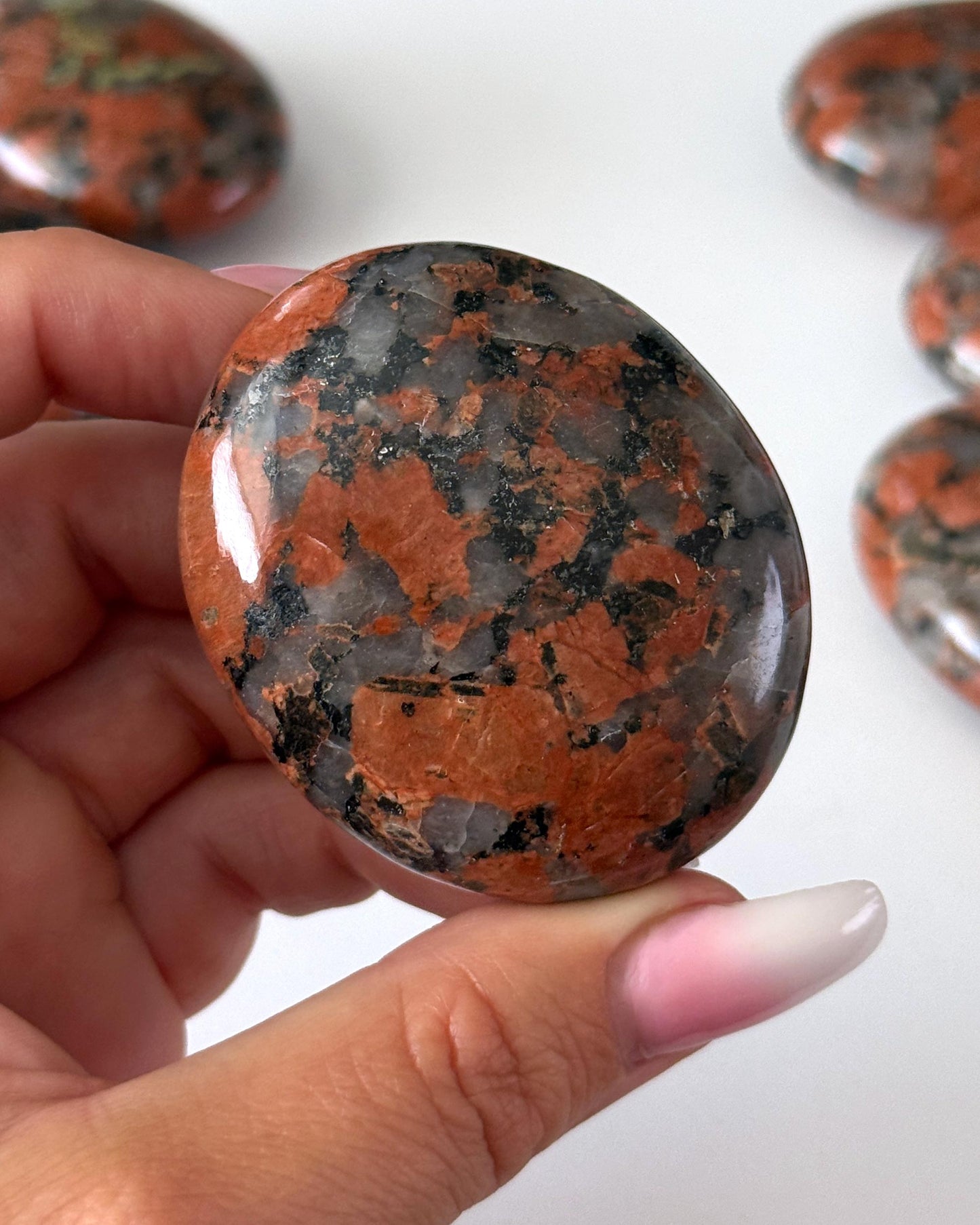 Plum Jasper Palm Stone