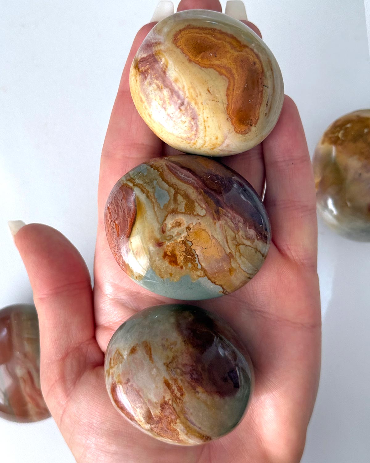 Polychrome Jasper Palm Stone
