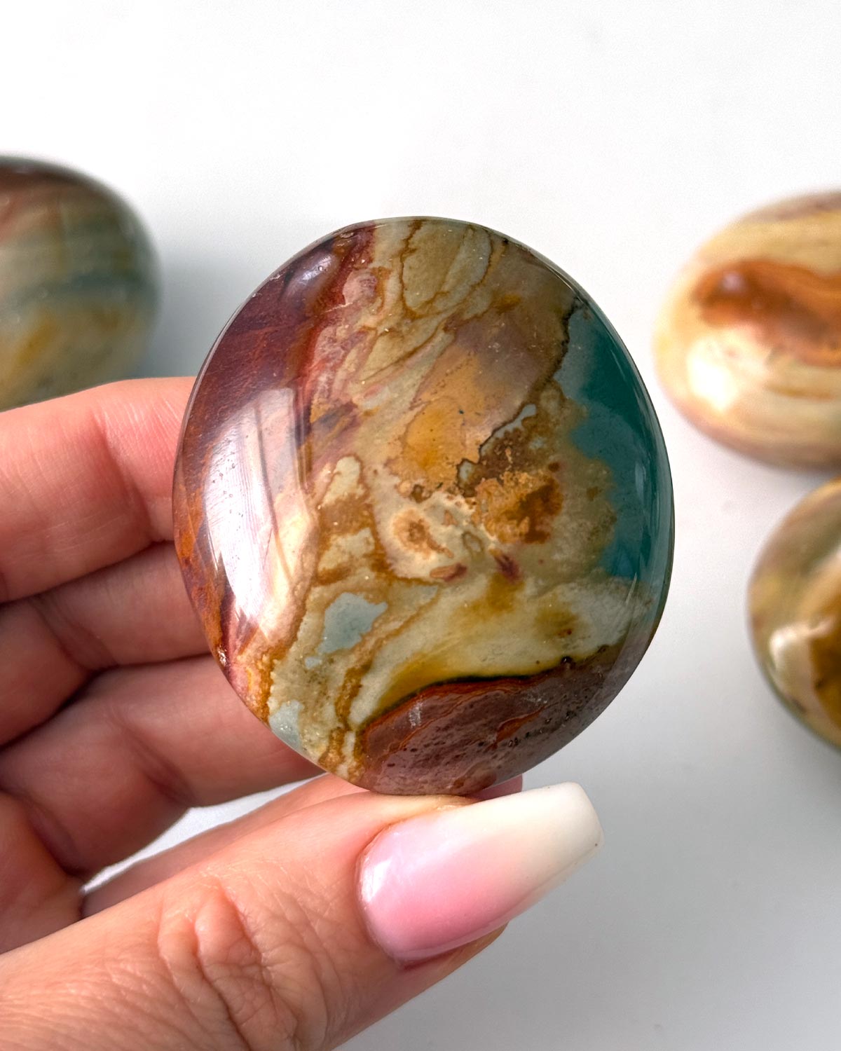 Polychrome Jasper Palm Stone