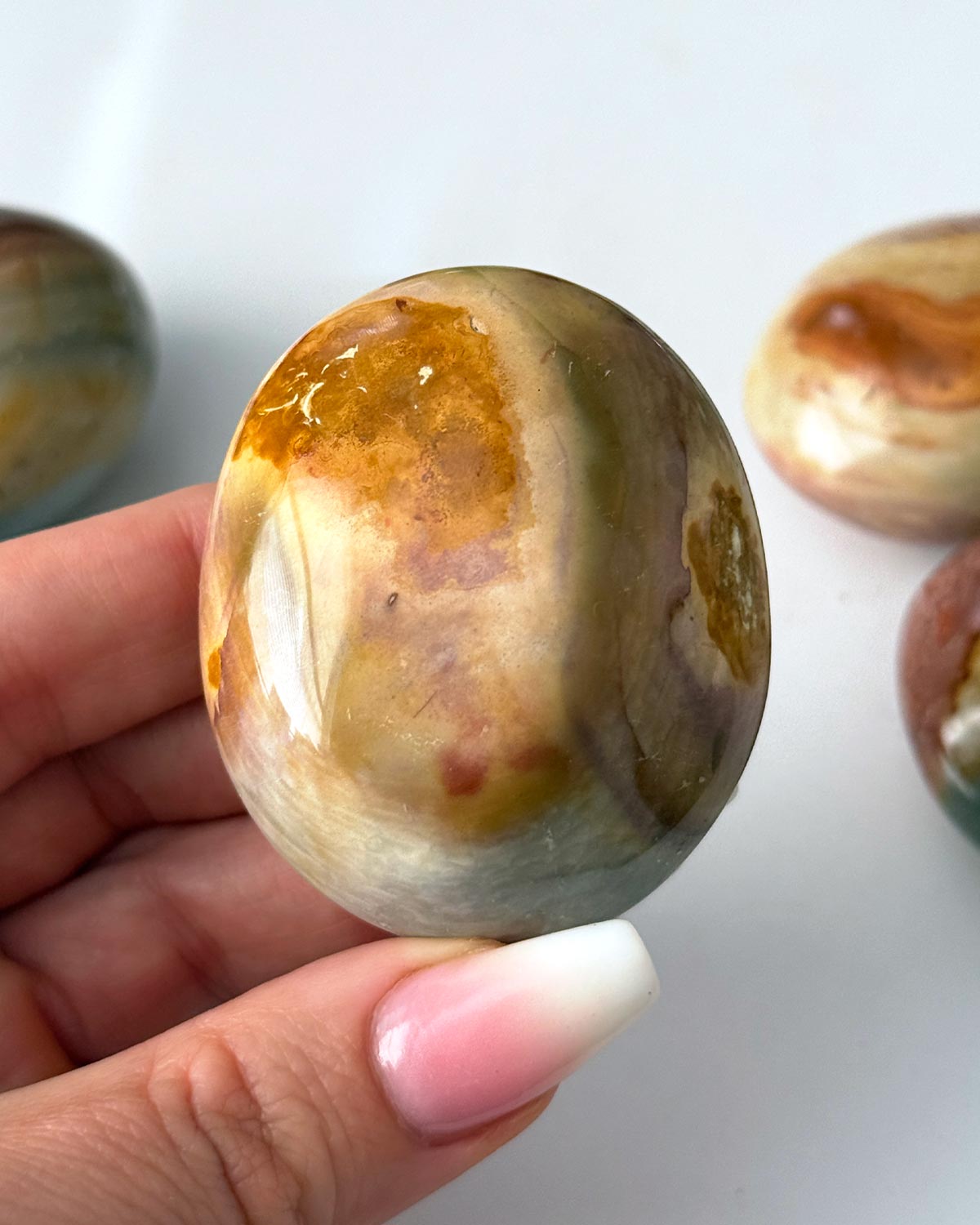 Polychrome Jasper Palm Stone
