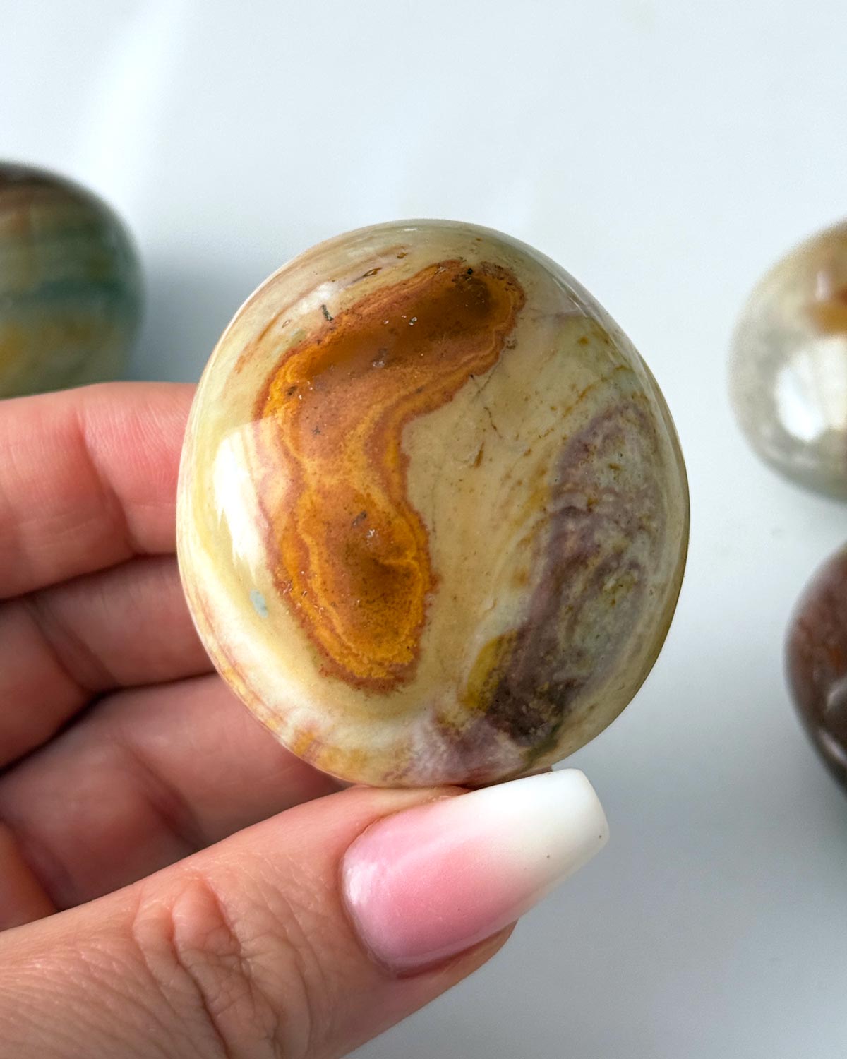 Polychrome Jasper Palm Stone