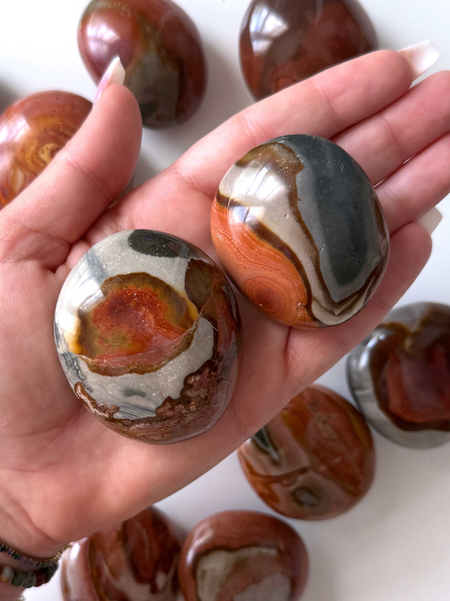 Polychrome Jasper Palm Stone