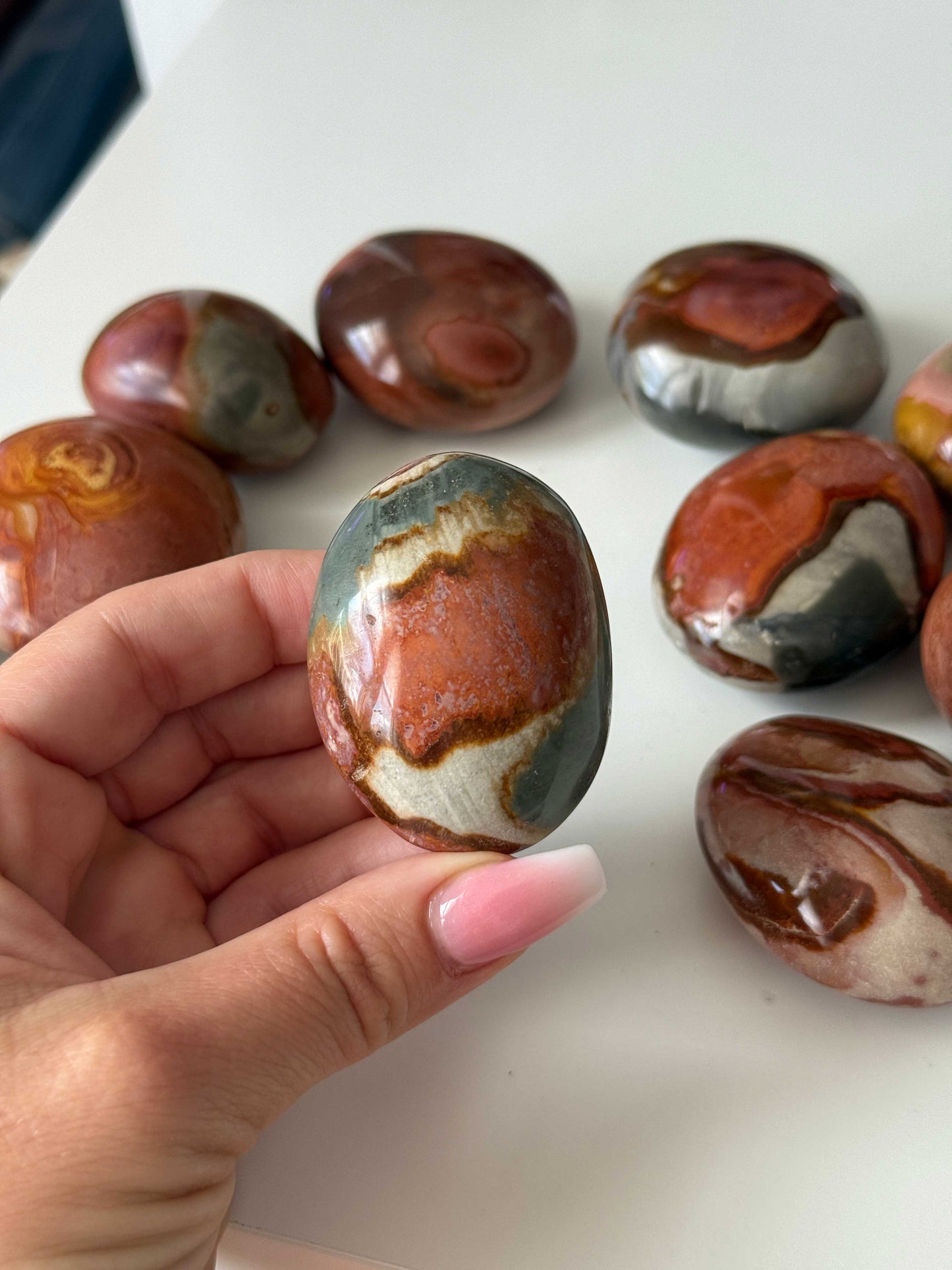 Polychrome Jasper Palm Stone