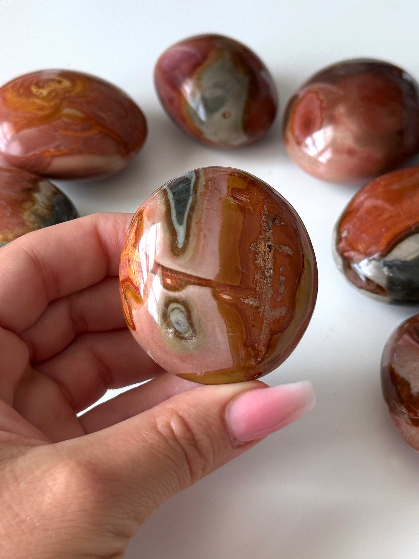 Polychrome Jasper Palm Stone