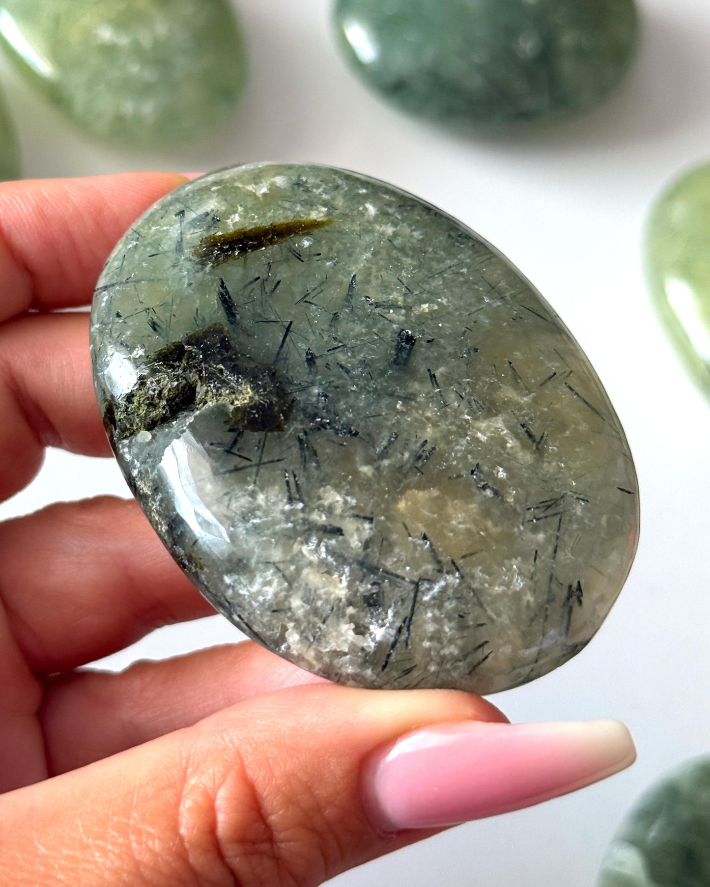 Prehnite Palm Stone