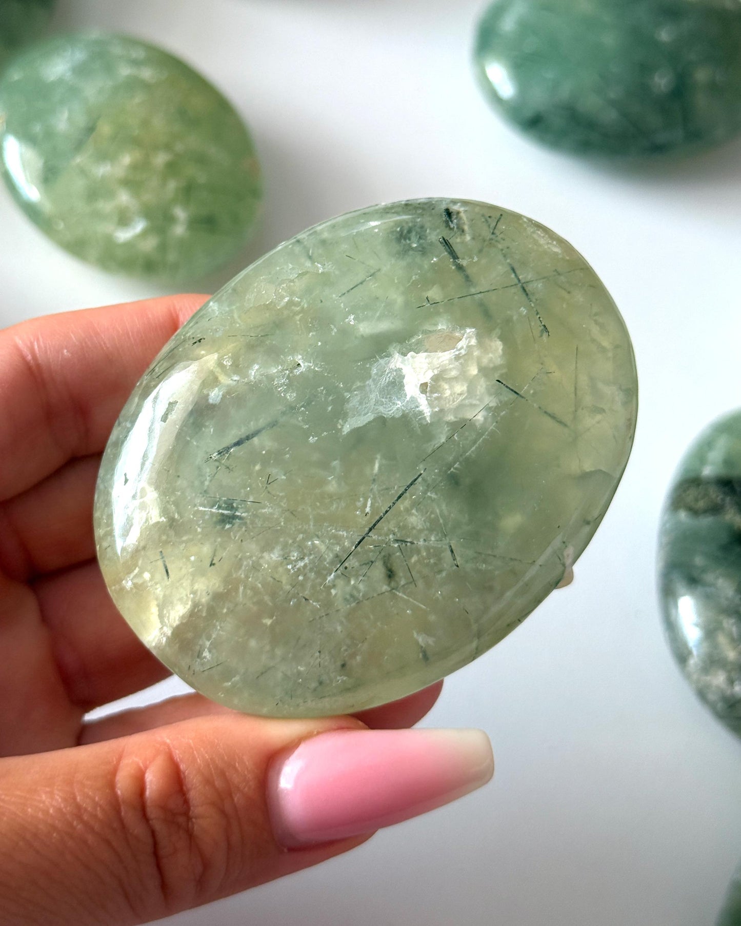 Prehnite Palm Stone