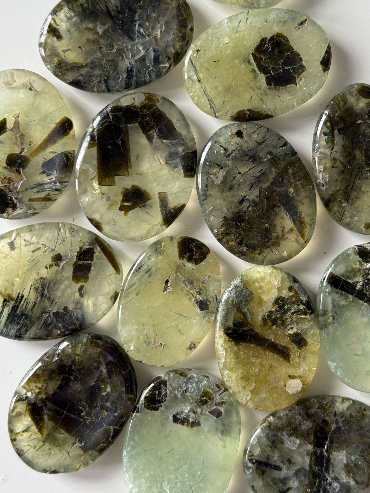 Prehnite with Epidote Worry Stone