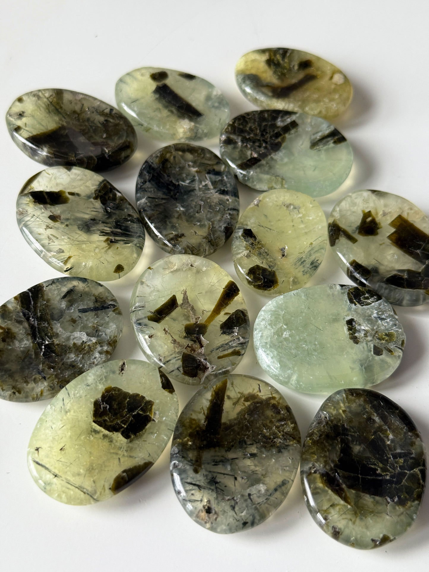 Prehnite with Epidote Worry Stone
