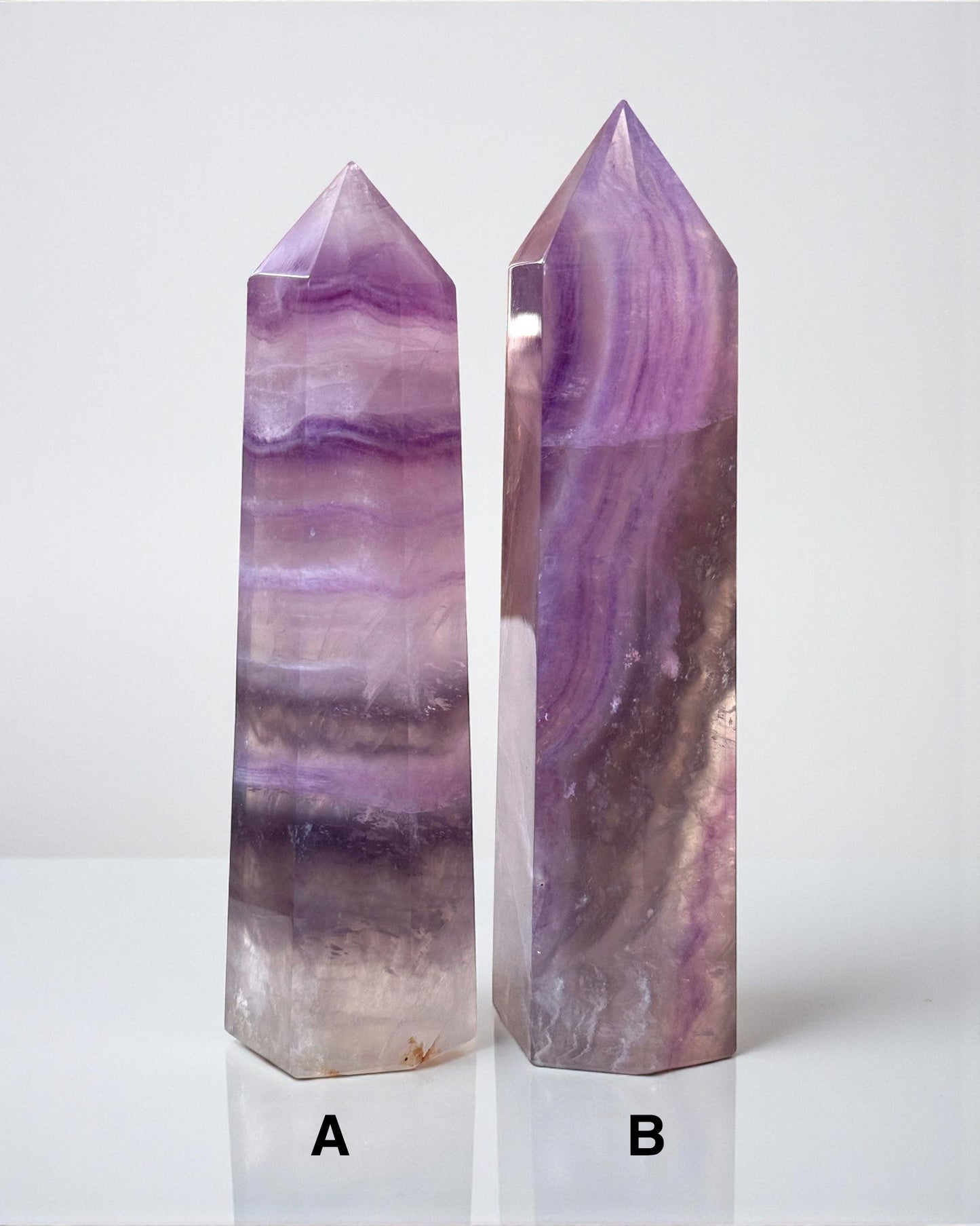 Purple Gray Fluorite Tower