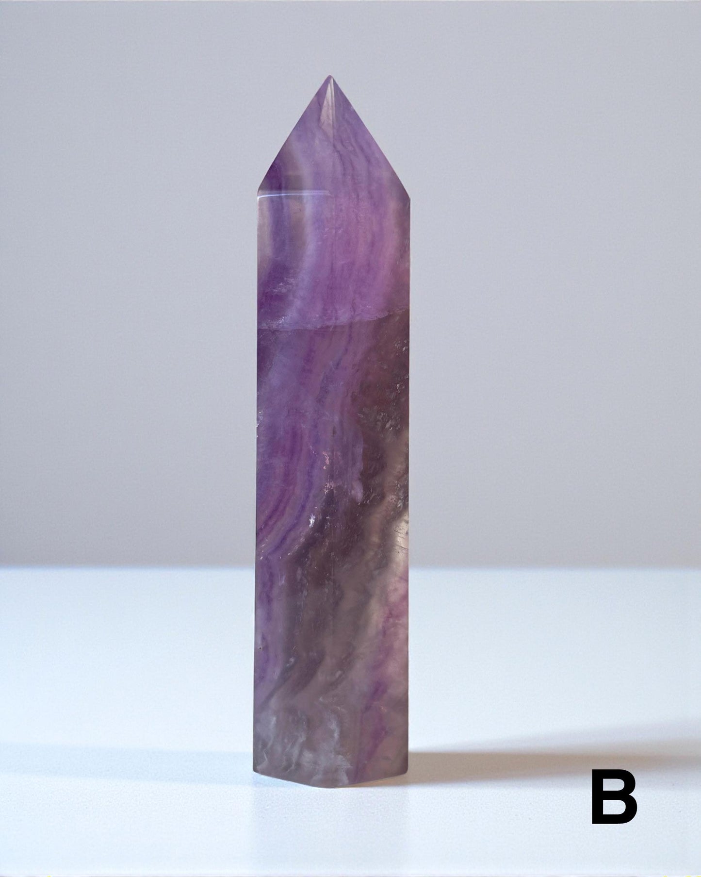 Purple Gray Fluorite Tower