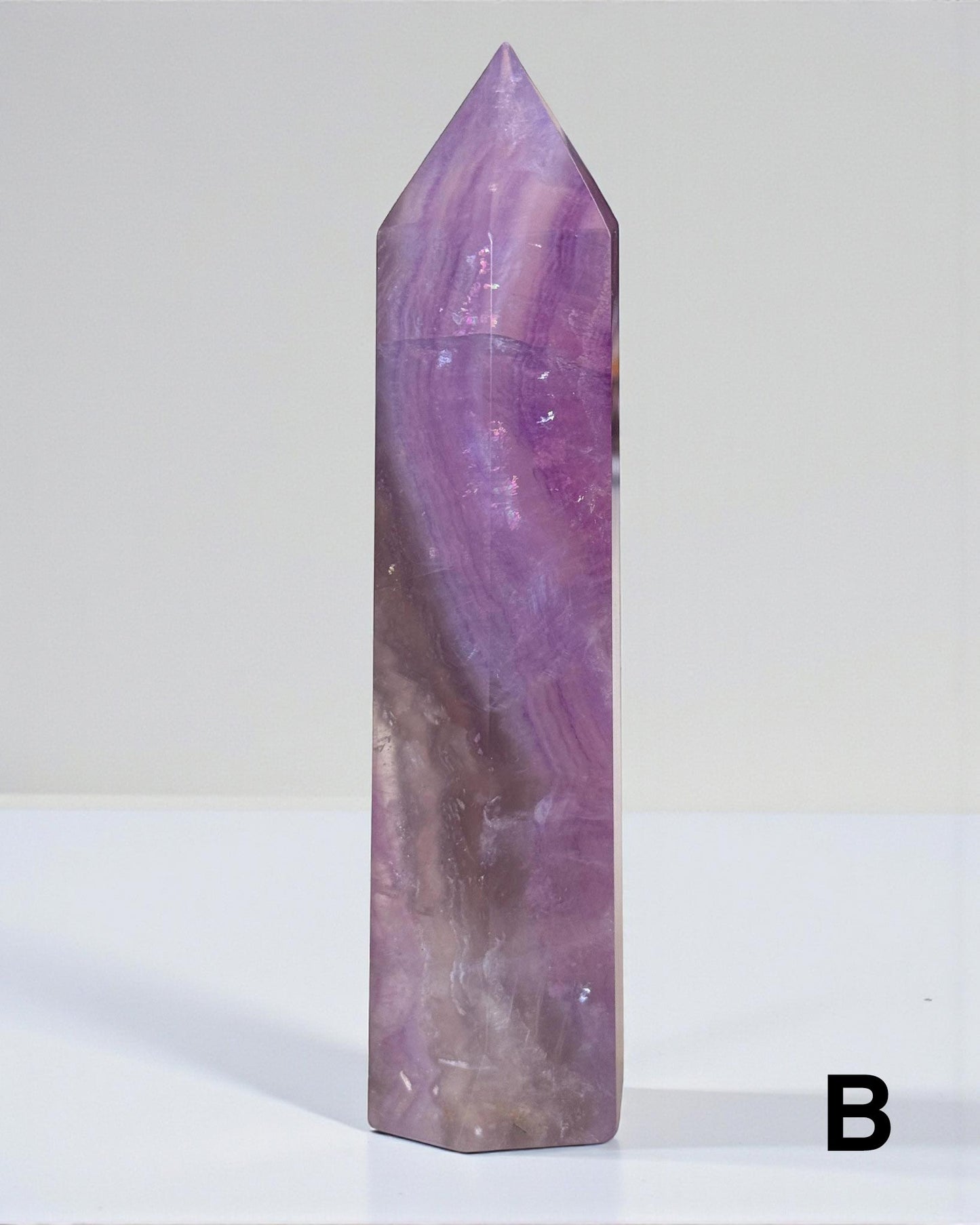 Purple Gray Fluorite Tower