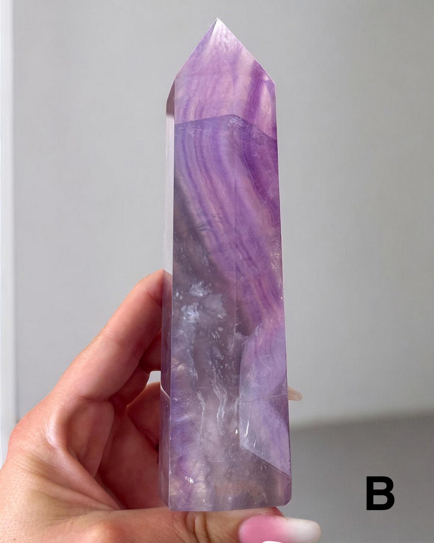 Purple Gray Fluorite Tower