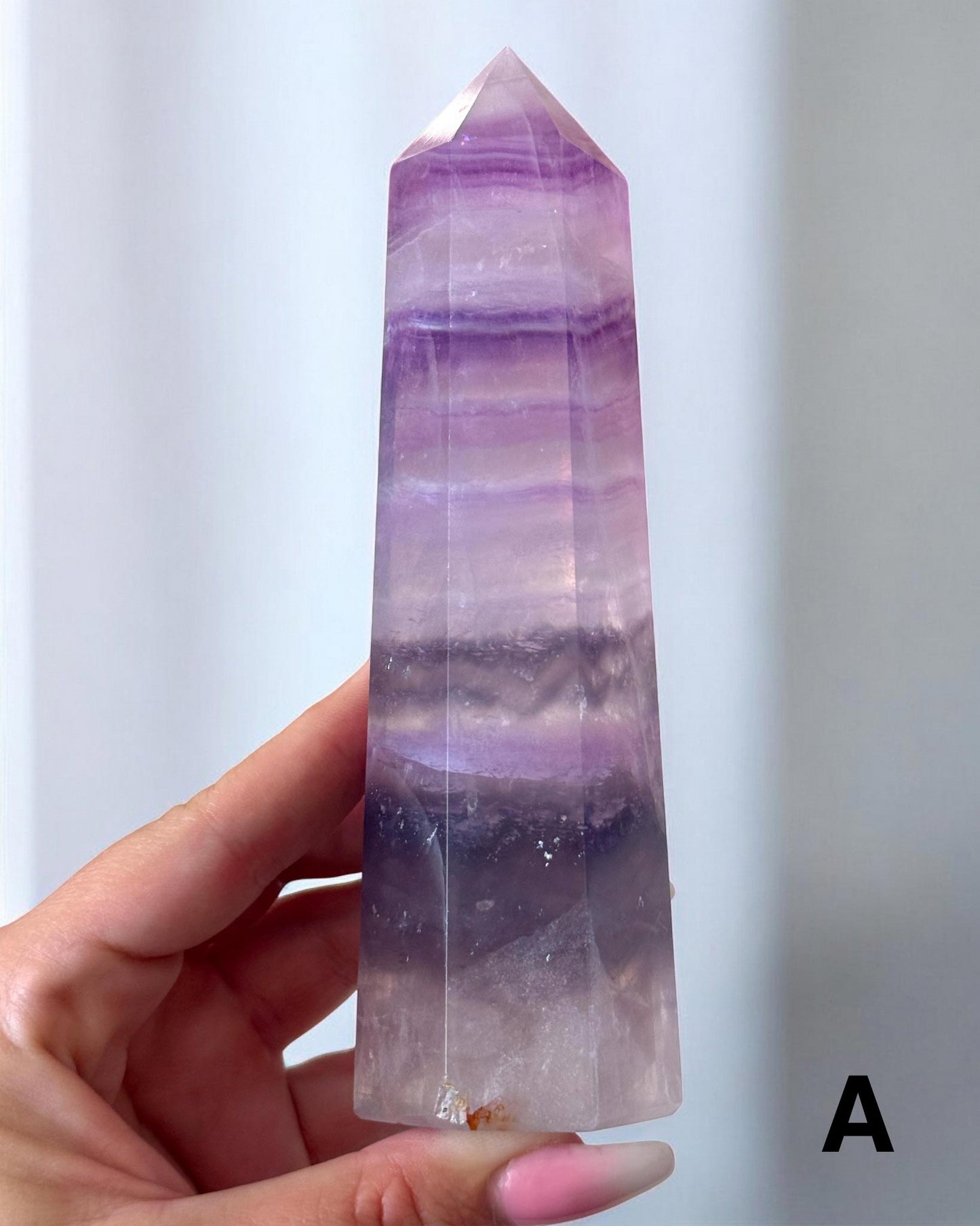 Purple Gray Fluorite Tower
