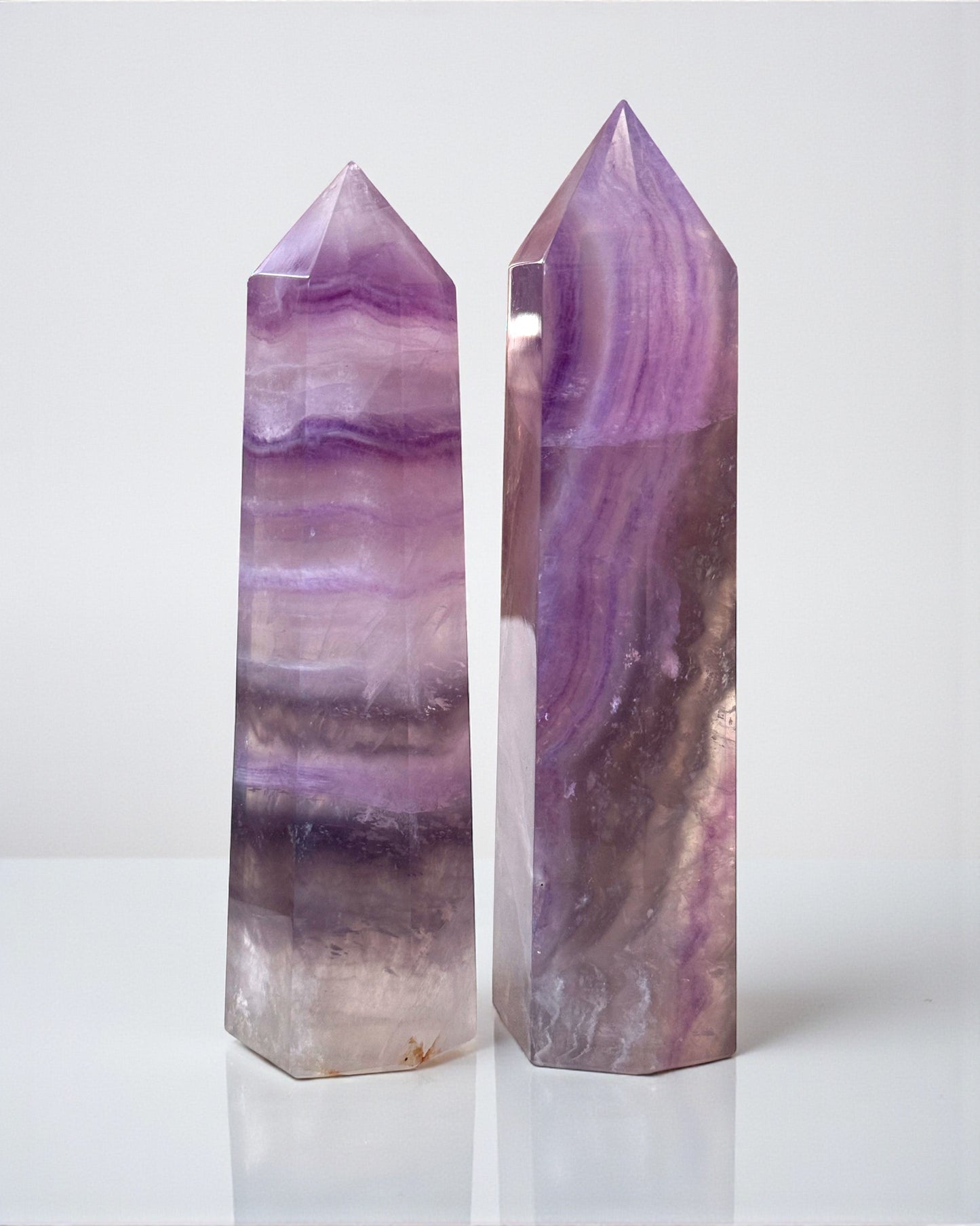 Purple Gray Fluorite Tower
