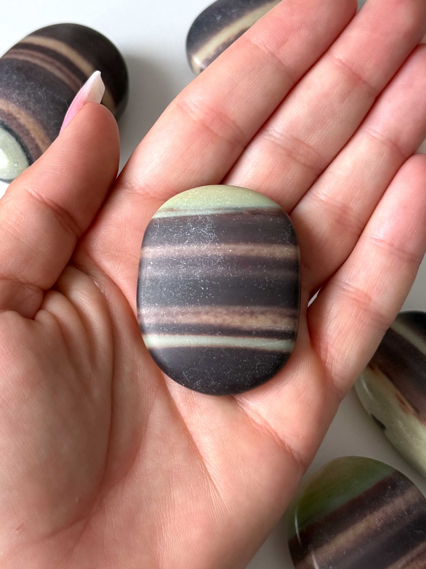 Purple Robe Jade Palm Stone