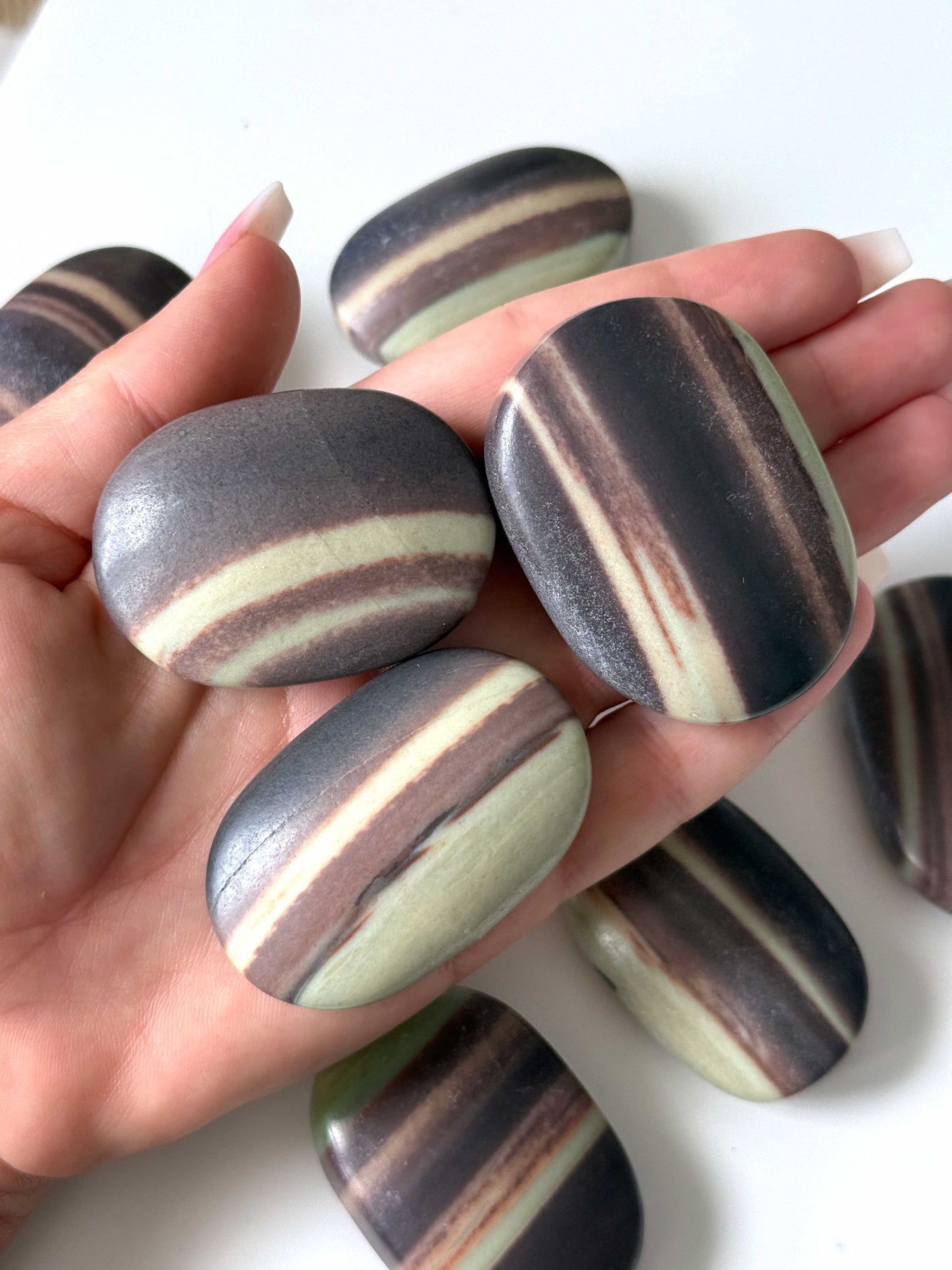 Purple Robe Jade Palm Stone
